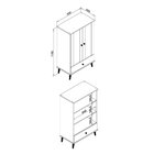 Cristaleira Baixa 2 Portas 1 Gaveta Retrô Rt3107  Rústico