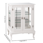 Cristaleira Baixa Com Portas De Vidro E Pés Luis Xv - Branco