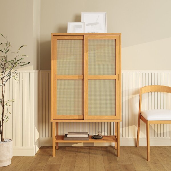 Cristaleira Baixa Magna Porta Rattan Cabecasa Madeiraoriginal