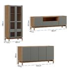 Cristaleira Balcao Buffet E Rack Sala De Estar Milani Store