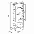 Cristaleira Bar Com Nicho Adega Sala De Estar Andorra Preto/n