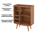 Cristaleira Bar Com Nicho Adega Sala De Estar Clear Imbuia G4