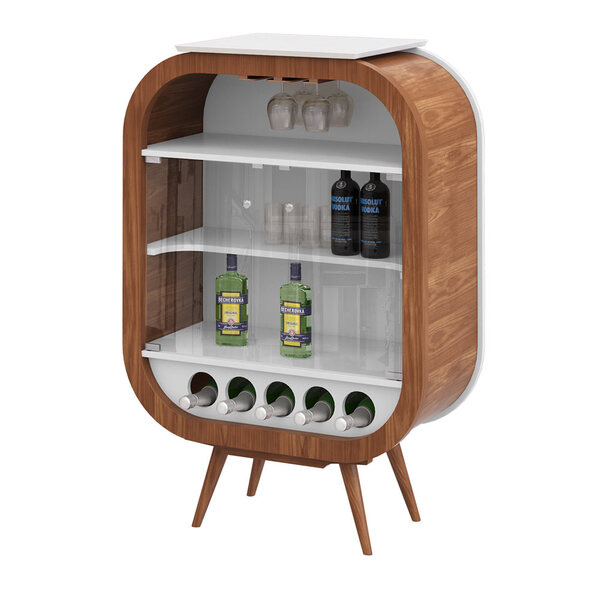 Cristaleira Bar Com Nicho Sala De Estar Ateneu Pés Palito Imb