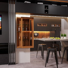 Cristaleira Bar Com Nicho Sala De Estar Bacco Prateleira Em V