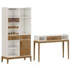 Cristaleira Bar E Aparador Mdf/madeira Maciça Milao Fnt