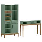 Cristaleira Bar E Aparador Mdf/madeira Maciça Milao Fnt