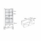 Cristaleira Bari 1 Gaveta 2 Portas Com Vidro 81cmx185cm Off W