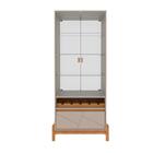 Cristaleira Bari Com Adega 2 Portas E Pés De Madeira Maciça