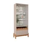 Cristaleira Bari Com Adega 2 Portas E Pés De Madeira Maciça