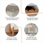 Cristaleira Bari Com Adega 2 Portas E Pés De Madeira Maciça