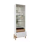 Cristaleira Bari Com Adega 2 Portas E Pés De Madeira Maciça