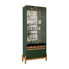 Cristaleira Bari Com Adega 2 Portas E Pés De Madeira Maciça