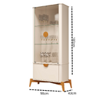 Cristaleira Buriti Para Sala De Estar Duas Prateleiras De Vid