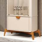 Cristaleira Buriti Para Sala De Estar Duas Prateleiras De Vid