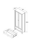 Cristaleira C Iluminação 2 Portas 1 Gaveta Ditália E-954