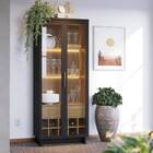 Cristaleira Cabernet Com Adega E Led Preto Fosco Noce Milano