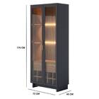 Cristaleira Cabernet Com Adega E Led Preto Fosco Noce Milano