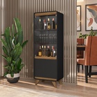 Cristaleira Channel Nature/preto Fosco - Fabrimóveis