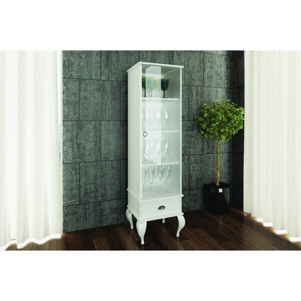 Cristaleira Clássica 1 Gaveta 1 Porta 45cmx165cm Branco Branco