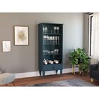 Cristaleira Clássica 1 Gaveta 2 Portas 70cmx165cm Petróleo Pe