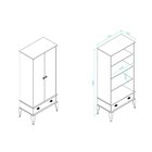 Cristaleira Clássica 2 Portas 1 Gaveta Petróleo