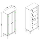 Cristaleira Colonial 2 Portas Com Vidro 75cmx180cm Pés Madeir