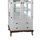 Cristaleira Colonial com Espelho 2 Portas 2 Gavetas Pés Luiz