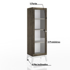 Cristaleira Com 1 Porta De Vidro Genialflex - Demolição/branco