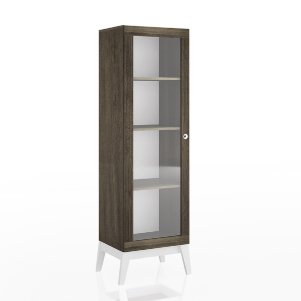 Cristaleira Com 1 Porta De Vidro Genialflex - Demolição/branco