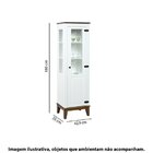 Cristaleira Com 1 Porta De Vidro/madeira Amêndoa/branco