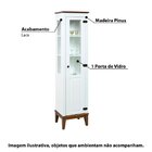 Cristaleira Com 1 Porta De Vidro/madeira Amêndoa/branco