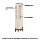 Cristaleira Com 1 Porta De Vidro/madeira - Amêndoa/off White