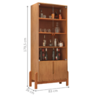 Cristaleira Com 2 Portas De Vidro Tiajin Cedro