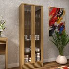 Cristaleira Com 2 Portas Em Vidro Cr6002  Natural