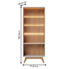 Cristaleira Com 3 Prateleiras Milão Off White Matte Freijó