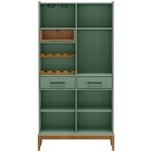 Cristaleira Com Adega 1 Porta 3 Gavetas Milão -  Verde/freijó