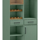 Cristaleira Com Adega 1 Porta 3 Gavetas Milão -  Verde/freijó