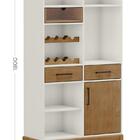 Cristaleira Com Adega 1 Porta 3 Gavetas Milão - Off White/fre