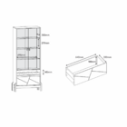 Cristaleira Com Adega 2 Portas De Vidro Puxador Em Couro Sala