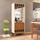 Cristaleira Com Adega Charmosa 4 Portas Carvalho Europeu Crem