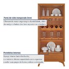 Cristaleira Com Adega E Iluminação Led Com Pés Em Madeira Mac