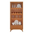 Cristaleira Com Adega E Iluminação Led Com Pés Em Madeira Mac