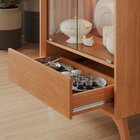 Cristaleira Com Adega E Iluminação Led Com Pés Em Madeira Mac