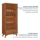 Cristaleira Com Adega E Iluminação Led Com Pés Em Madeira Mac