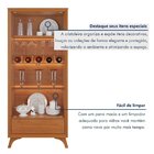 Cristaleira Com Adega E Iluminação Led Com Pés Em Madeira Mac