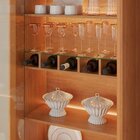 Cristaleira Com Adega E Iluminação Led Com Pés Em Madeira Mac