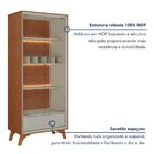 Cristaleira Com Adega E Iluminação Led Com Pés Em Madeira Mac