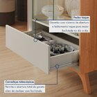 Cristaleira Com Adega E Iluminação Led Com Pés Em Madeira Mac