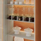 Cristaleira Com Adega E Iluminação Led Com Pés Em Madeira Mac