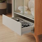 Cristaleira Com Adega E Iluminação Led Com Pés Em Madeira Mac